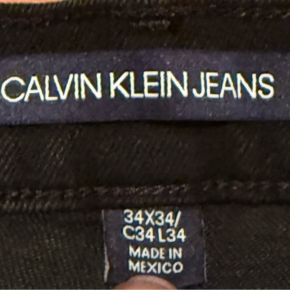 CALVIN KLEIN Mens CKJ 026 Slim Jeans Tag Sz 34x34 Black Denim Some Stretch - Picture 5 of 14